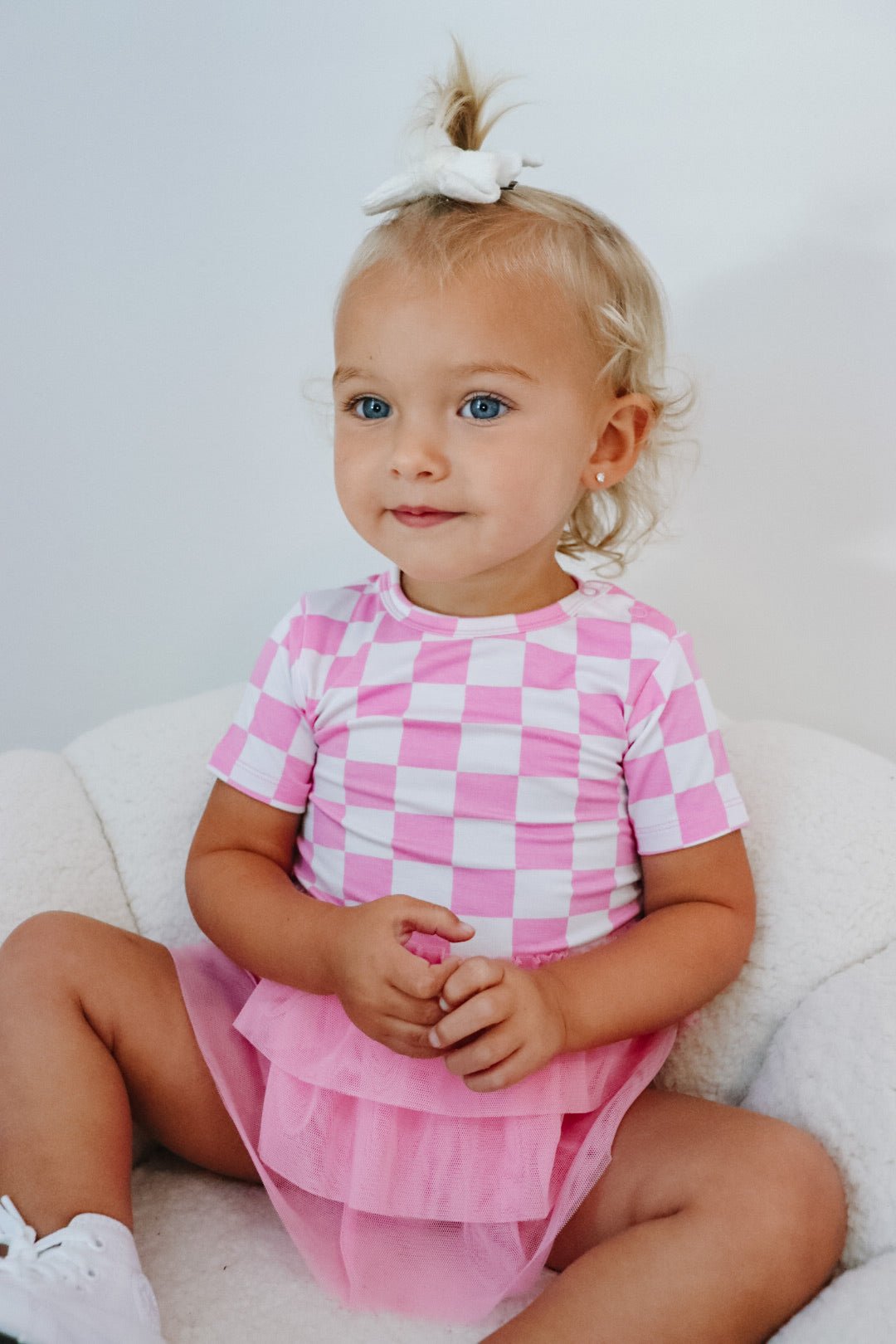 BUBBLEGUM CHECKERS DREAM TUTU BODYSUIT DRESS - Mack & Harvie