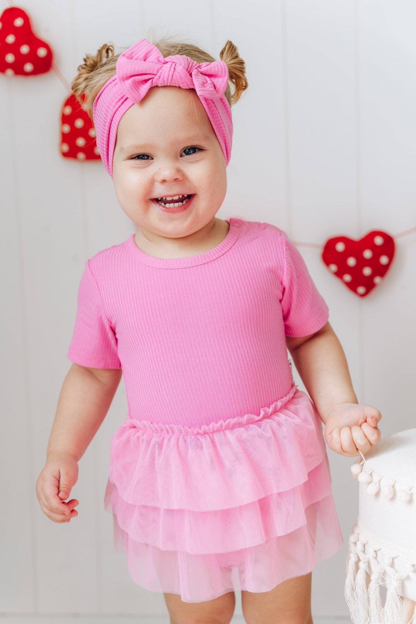 BUBBLEGUM RIB DREAM TUTU BODYSUIT DRESS - Mack & Harvie