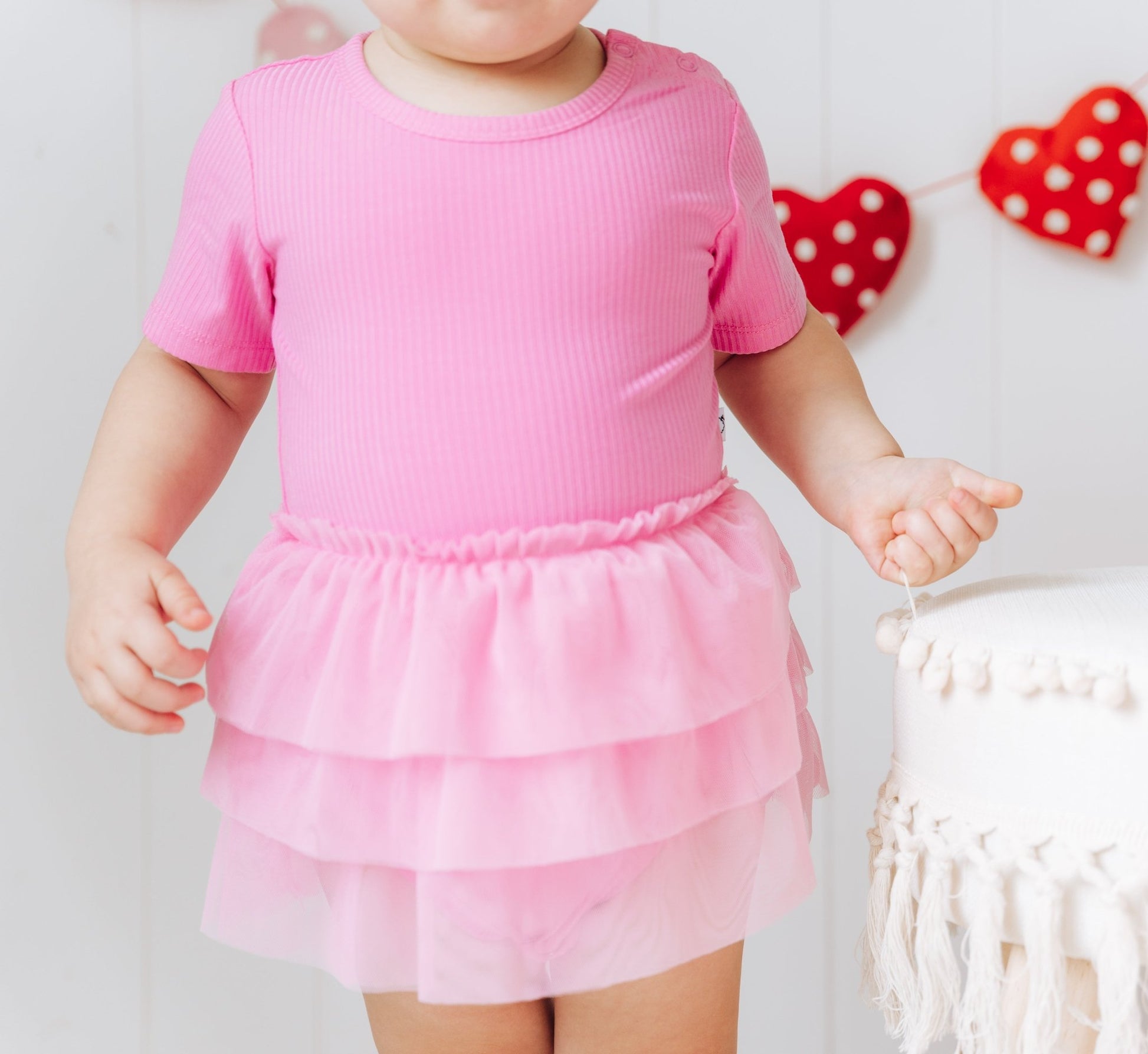 BUBBLEGUM RIB DREAM TUTU BODYSUIT DRESS - Mack & Harvie