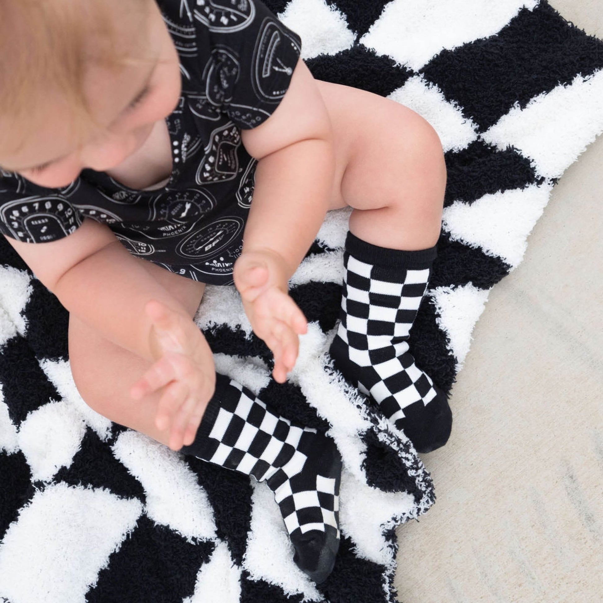 B&W Checker | Socks - Mack & Harvie