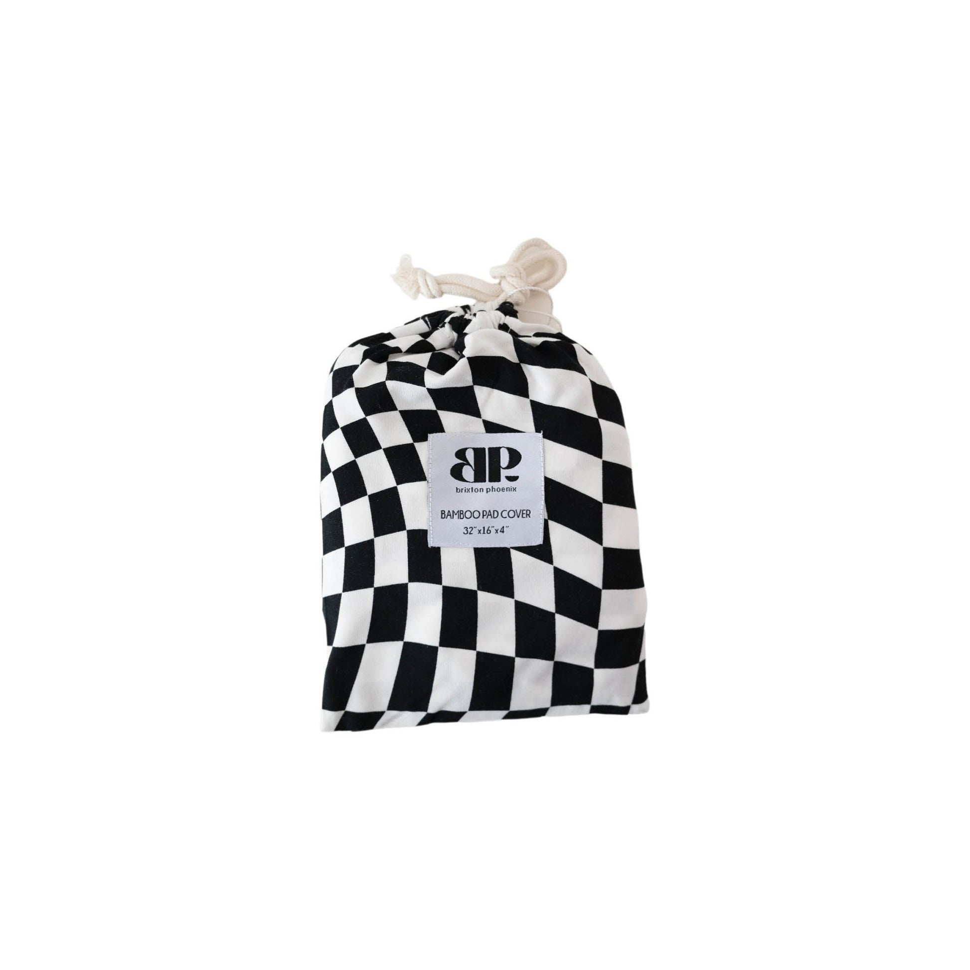 B&W Wavy Checker | Bamboo Changing Pad Cover - Mack & Harvie