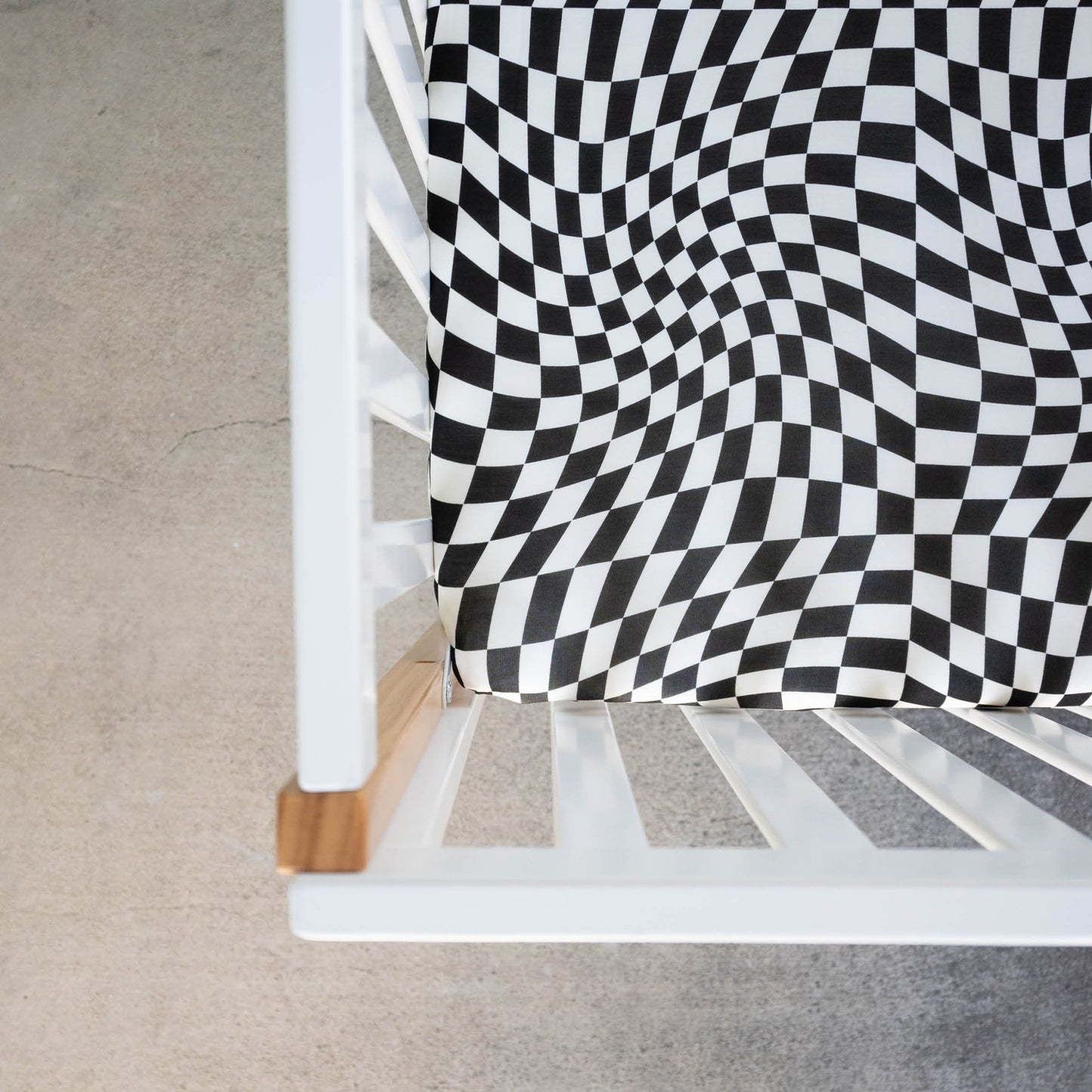 B&W Wavy Checker | Bamboo Crib Sheet - Mack & Harvie