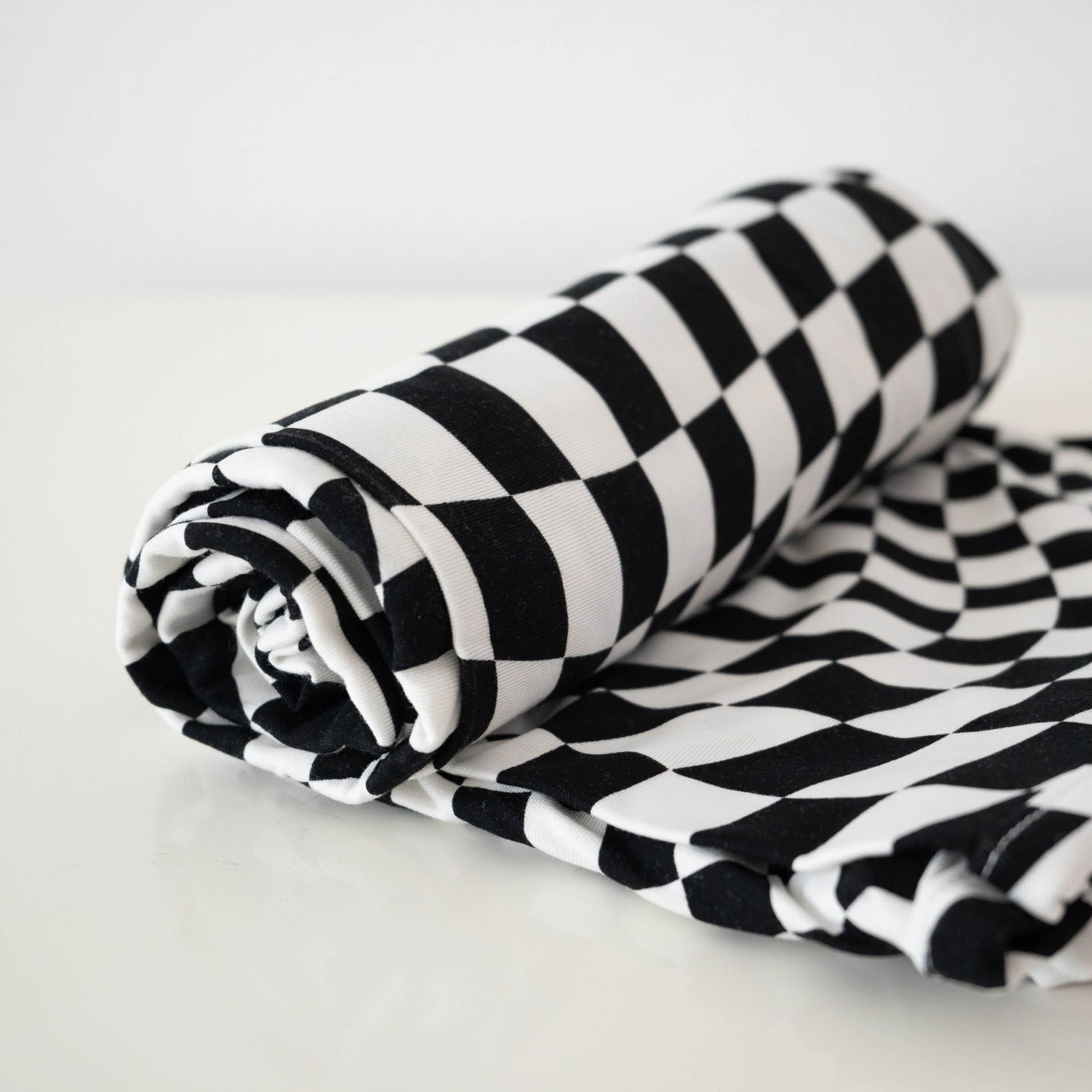 B&W Wavy Checker | Bamboo Swaddle - Mack & Harvie