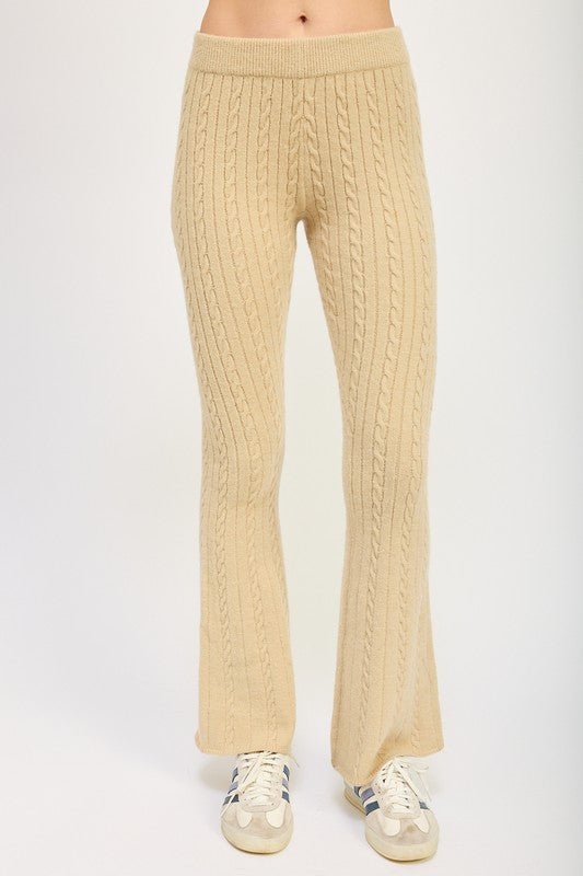 CABLE KNIT FLARED PANTS - Mack & Harvie