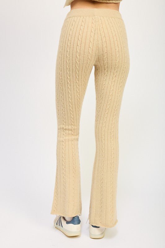 CABLE KNIT FLARED PANTS - Mack & Harvie