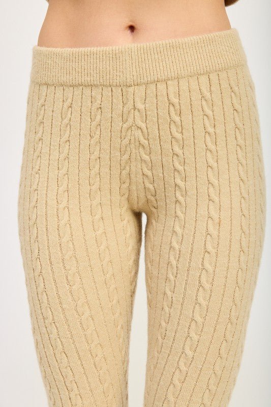 CABLE KNIT FLARED PANTS - Mack & Harvie