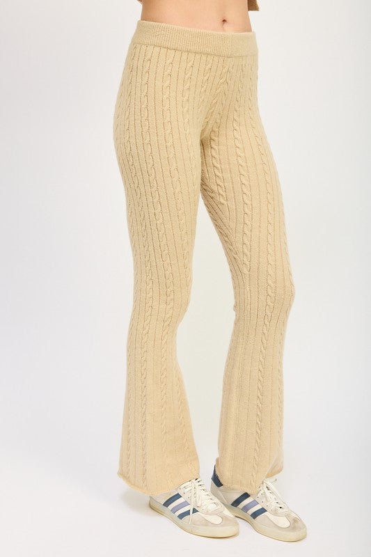 CABLE KNIT FLARED PANTS - Mack & Harvie