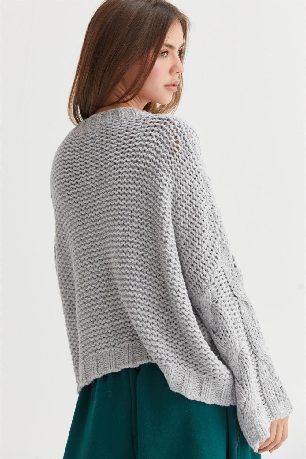 Cable Knit V - Neck Sweater - Mack & Harvie