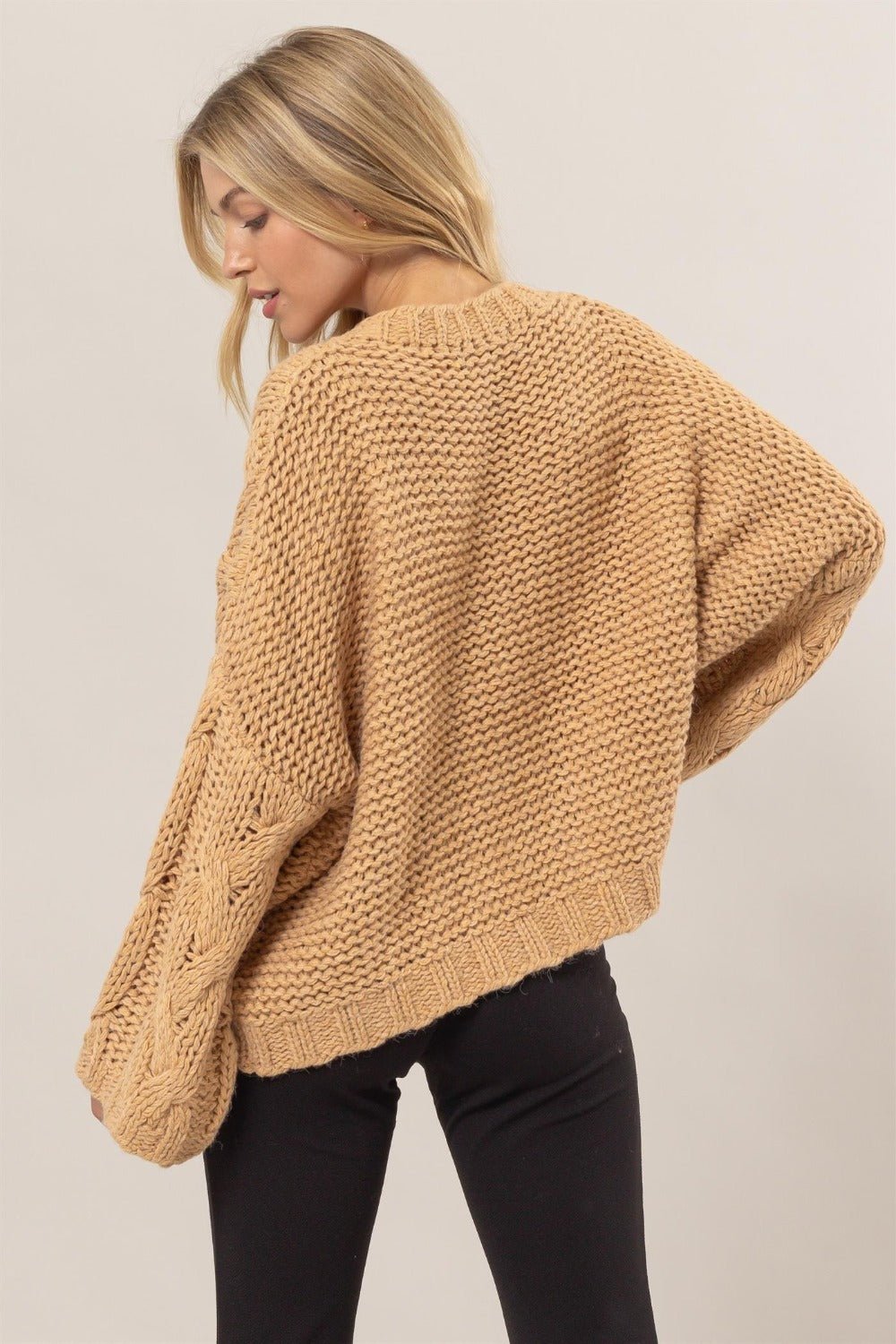 Cable Knit V - Neck Sweater - Mack & Harvie