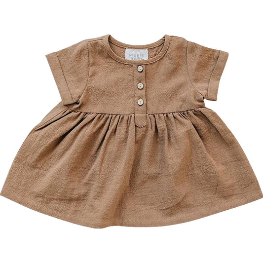 Camel Linen Cotton Dress - Mack & Harvie