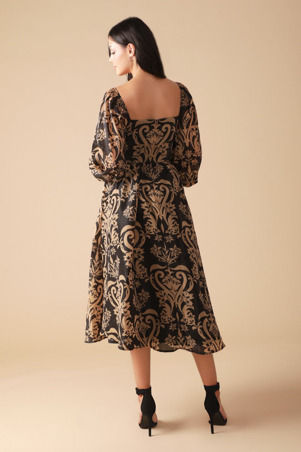 CASCADING ECHOES WOVEN MIDI DRESSS - Mack & Harvie