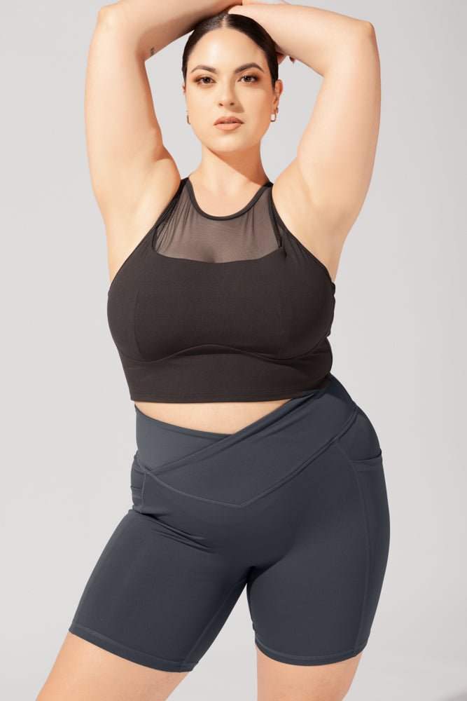 Celeste Mesh Crop Bralette - Black - Mack & Harvie