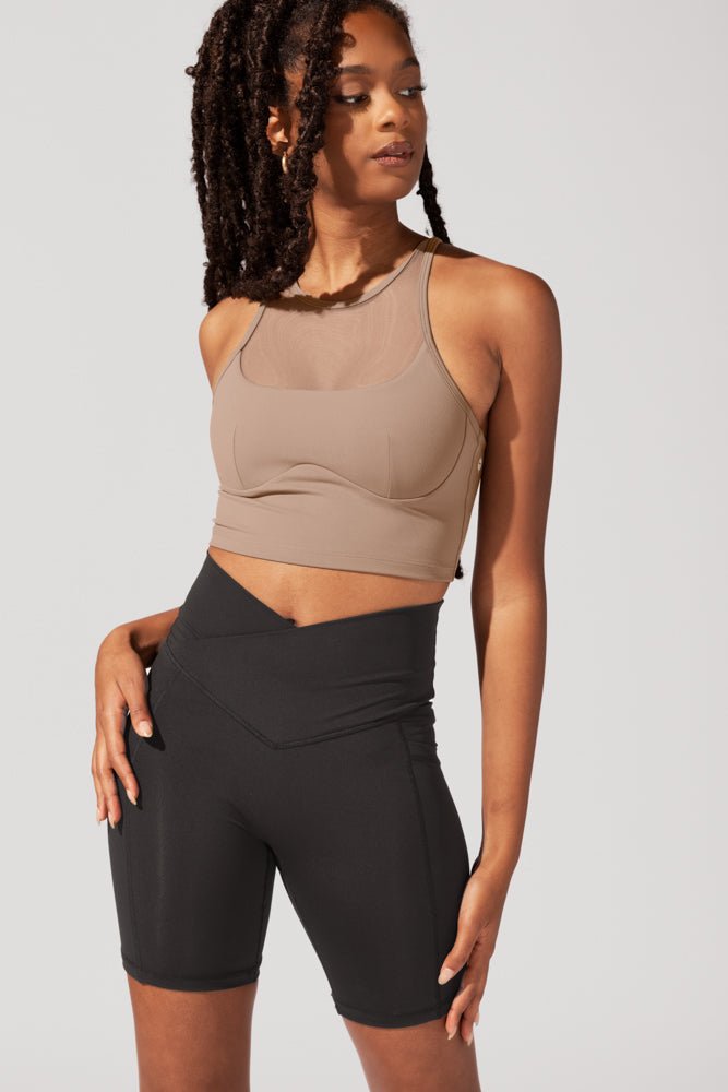 Celeste Mesh Crop Bralette - Leafless Tree - Mack & Harvie