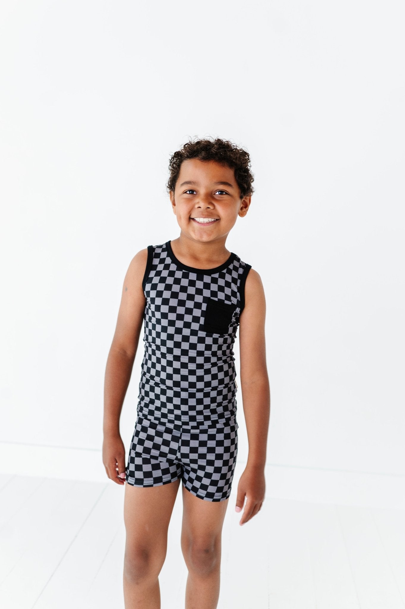 Charcoal Check Pocket Tank Set - Mack & Harvie