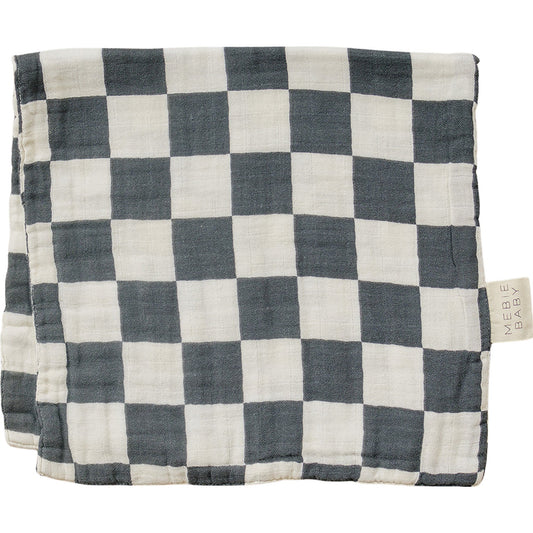 Charcoal Checkered Muslin Burp Cloth - Mack & Harvie