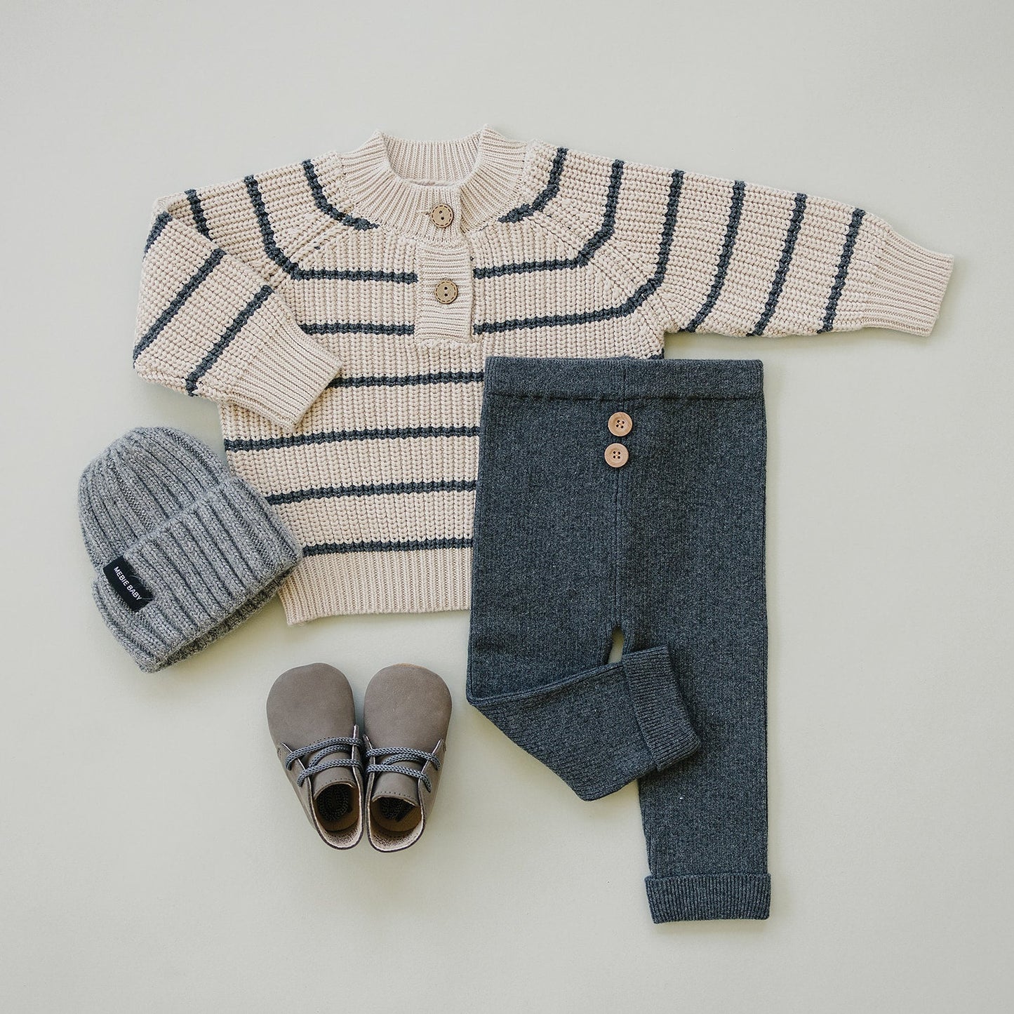 Charcoal Stripe Button Knit Sweater - Mack & Harvie