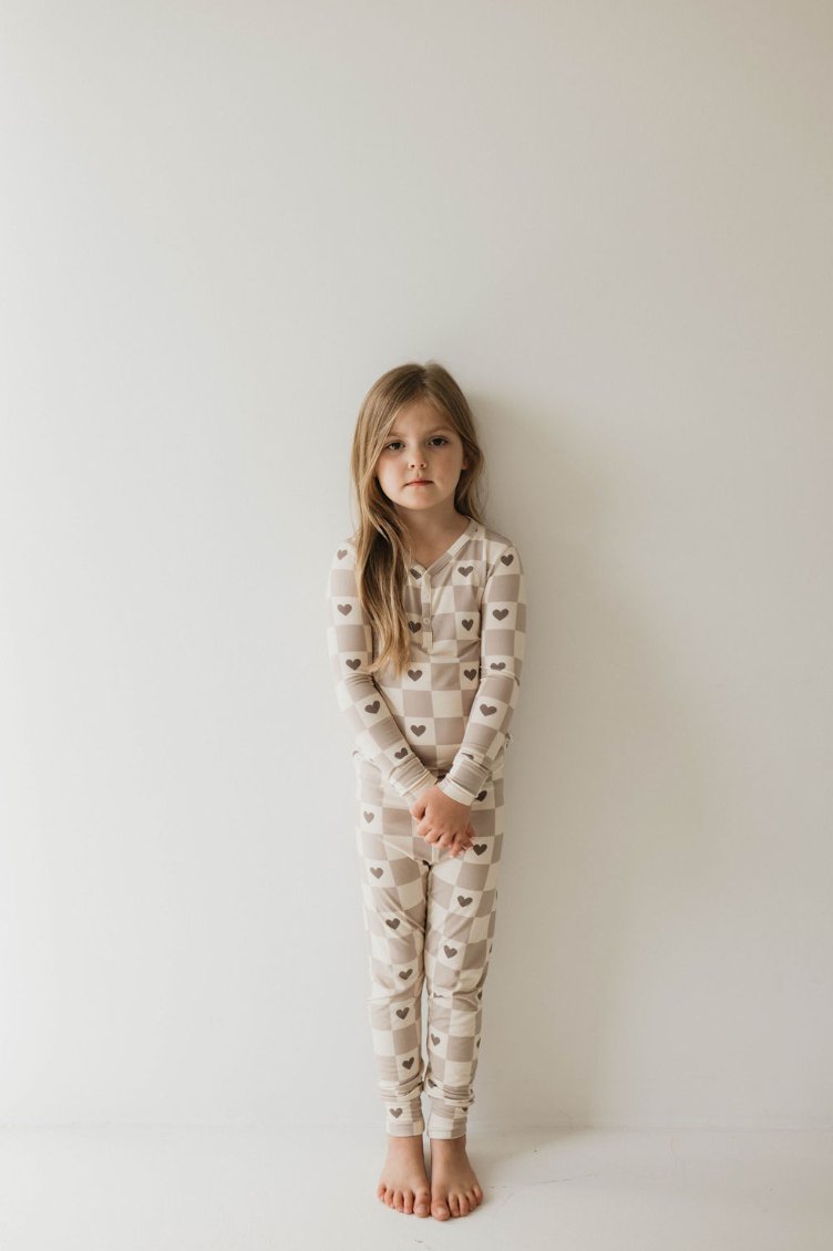 Check Your Heart 🩶 | Two Piece Bamboo Pajamas - Mack & Harvie