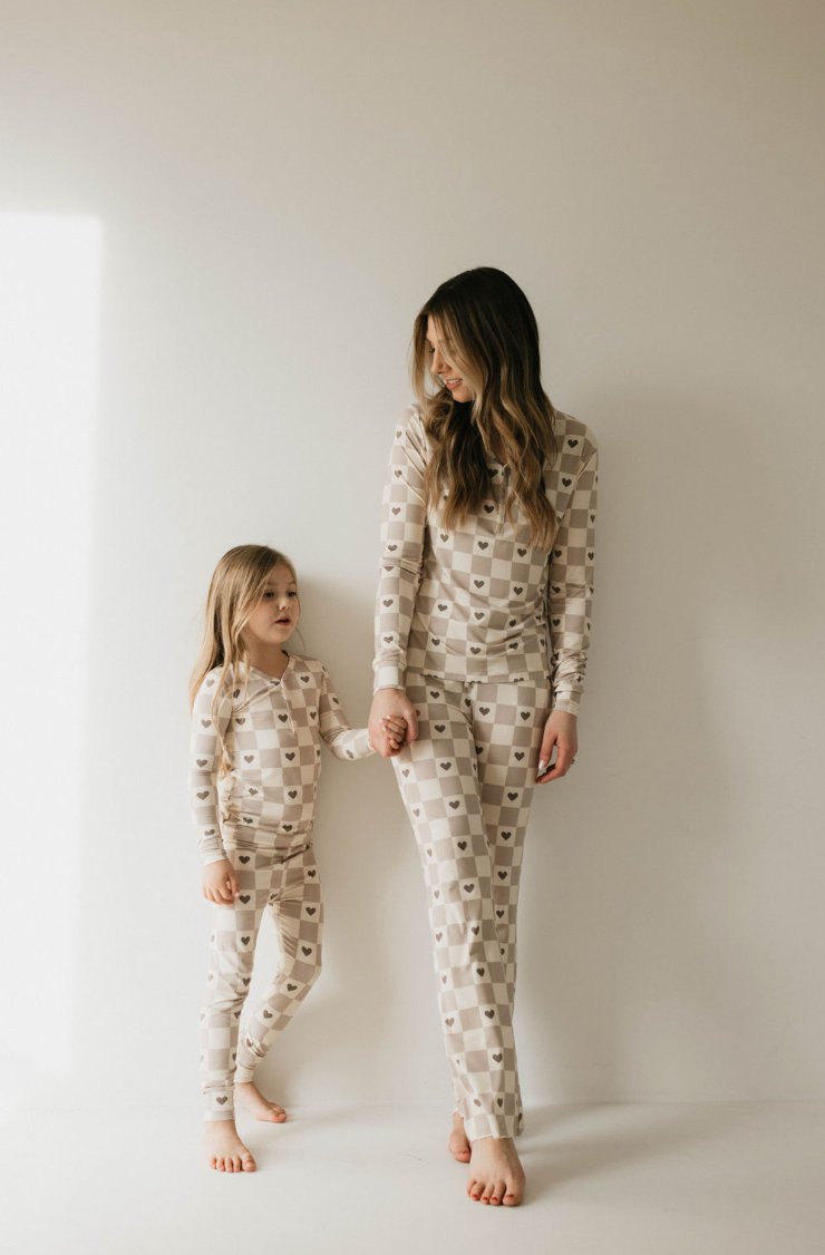 Check Your Heart 🩶 | Two Piece Bamboo Pajamas - Mack & Harvie