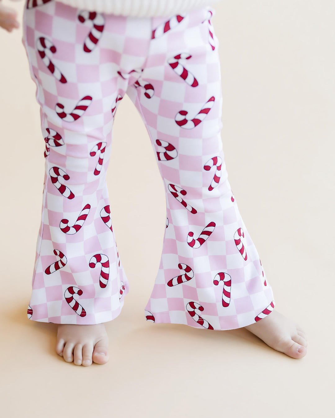 Checkered Candy Cane Flare Pants | Pink - Mack & Harvie