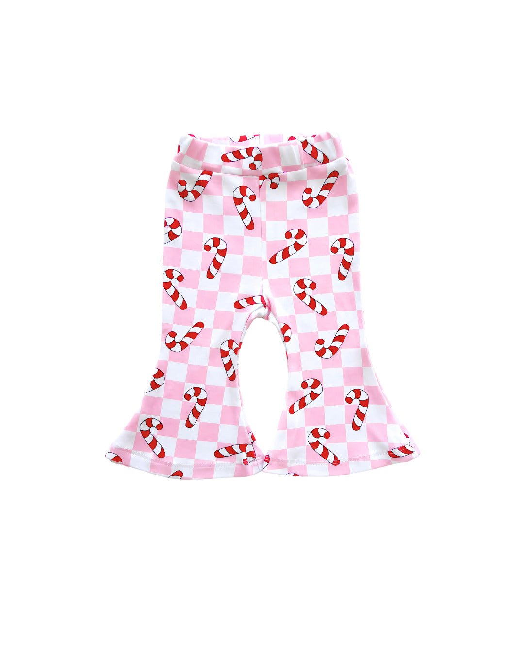 Checkered Candy Cane Flare Pants | Pink - Mack & Harvie