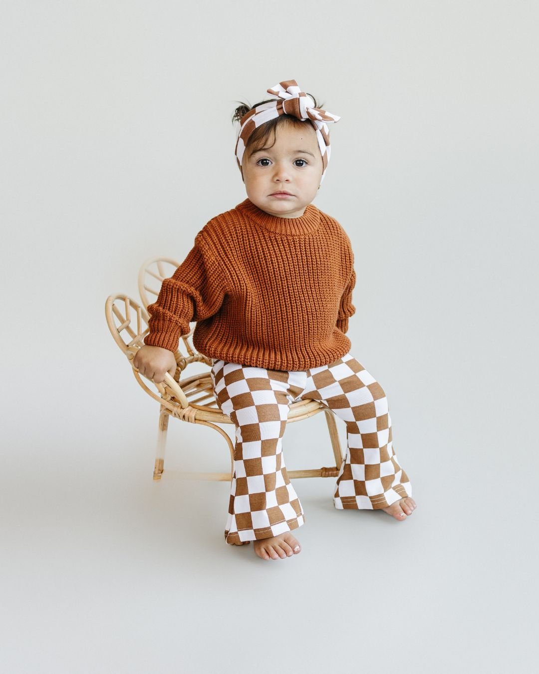 Checkered Flare Pants | Copper - Mack & Harvie