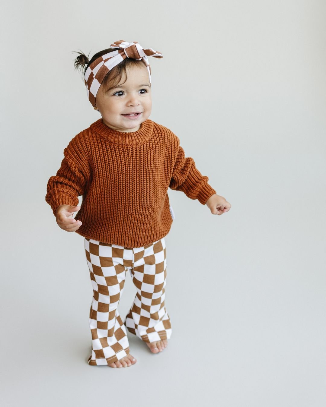 Checkered Flare Pants | Copper - Mack & Harvie