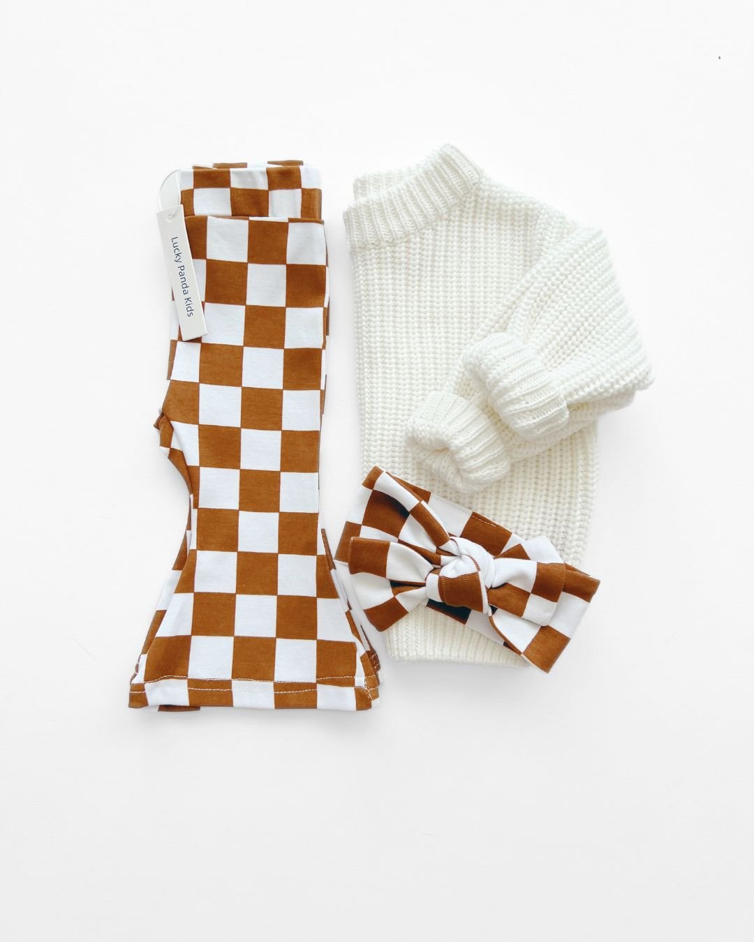 Checkered Flare Pants | Copper - Mack & Harvie