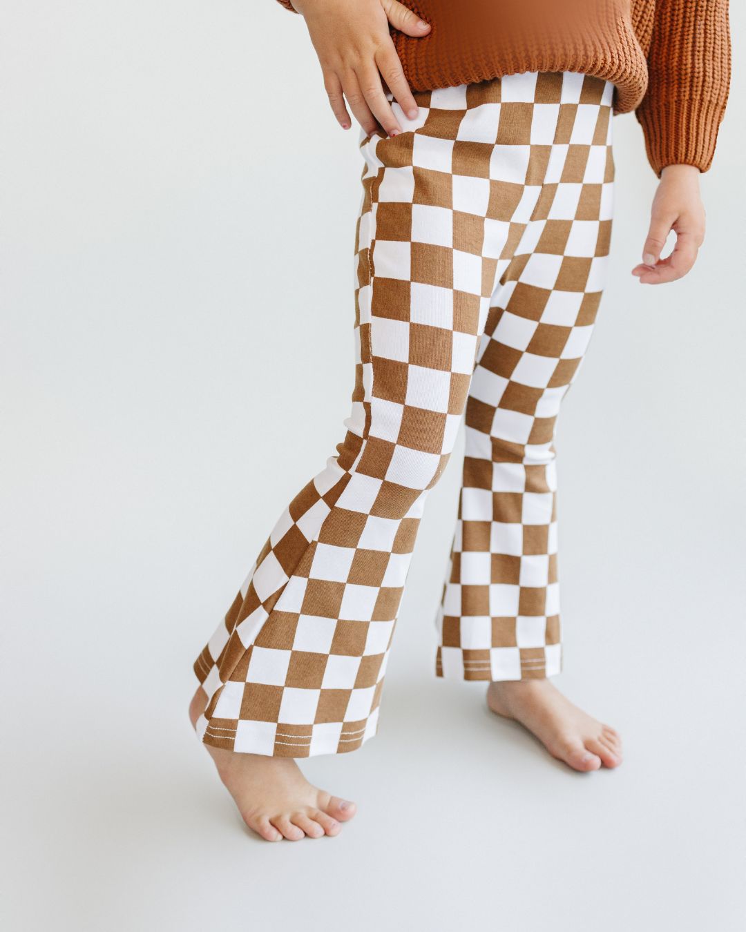 Checkered Flare Pants | Copper - Mack & Harvie