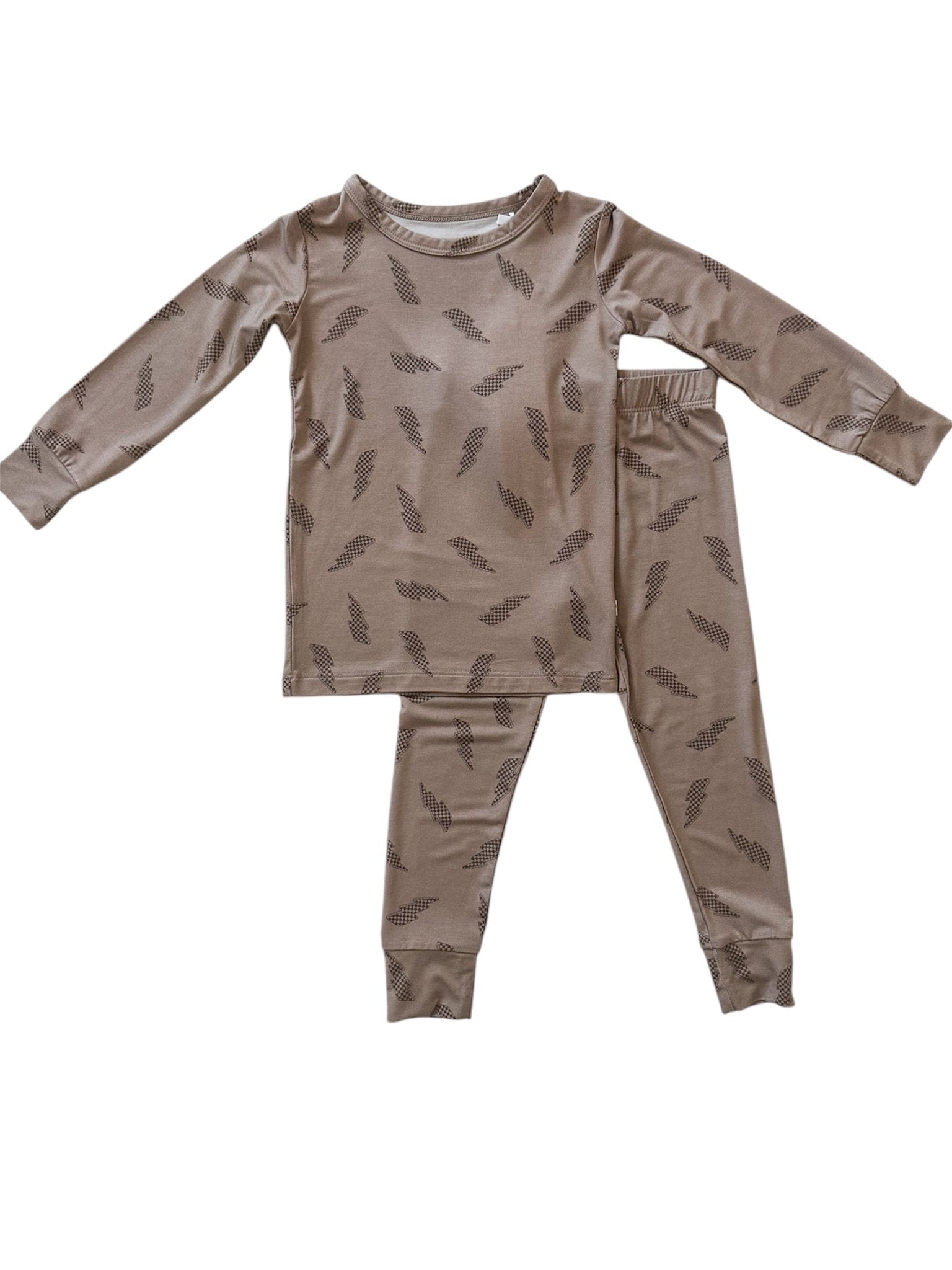 Checkered Lightning Bolt | Bamboo Two Piece Pajama - Mack & Harvie