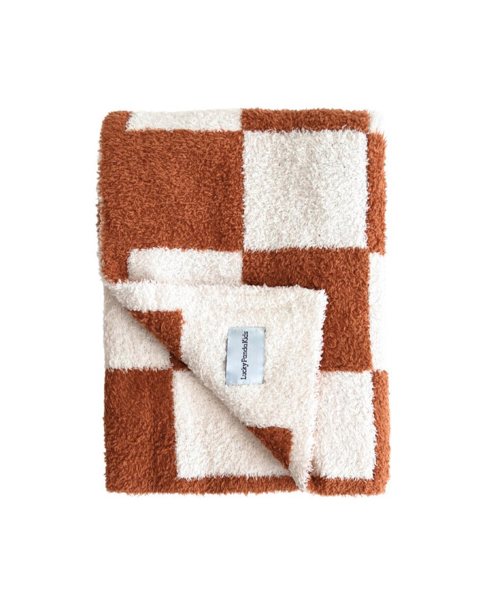 Checkered Plush Blanket | Copper - Mack & Harvie