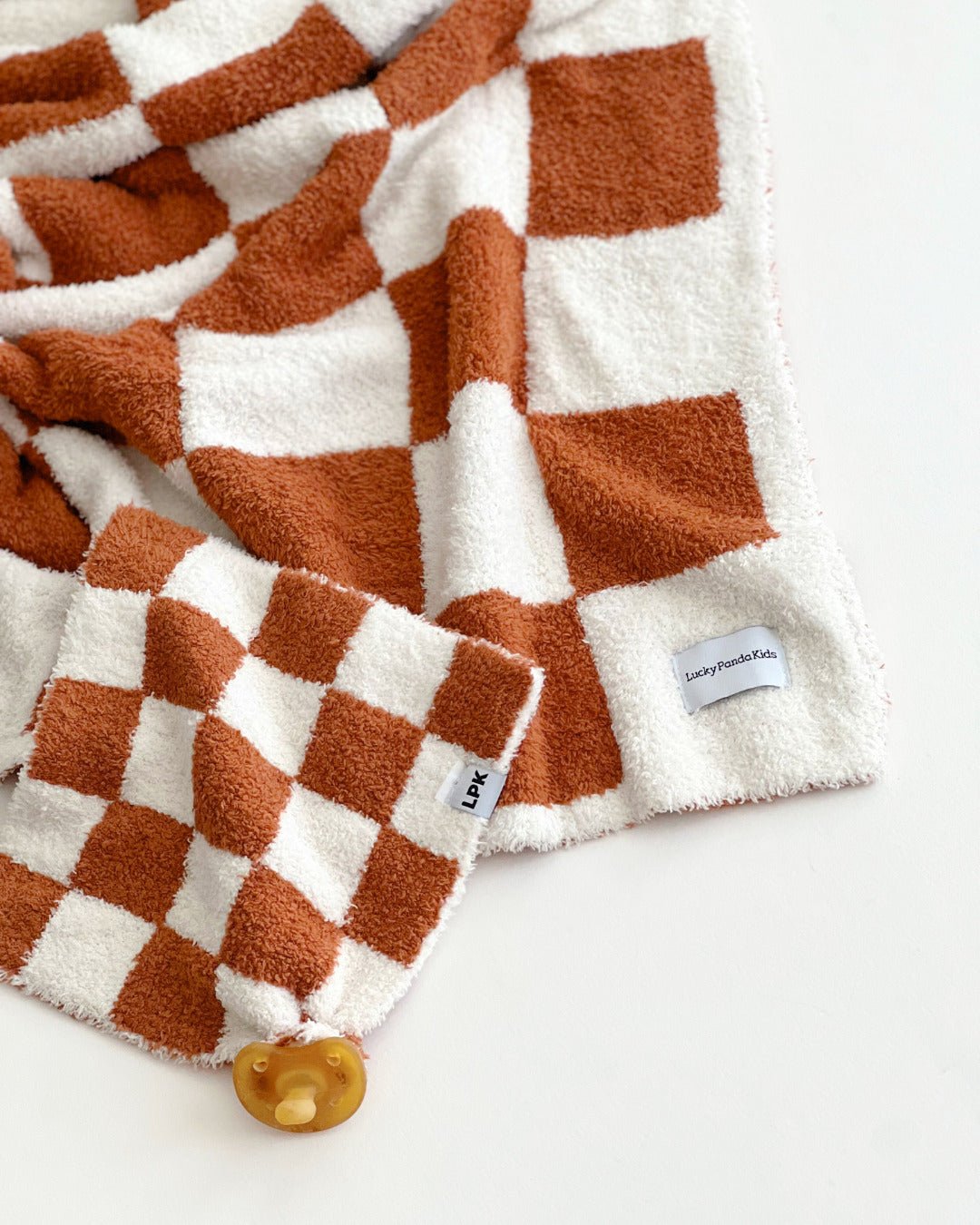 Checkered Plush Blanket | Copper - Mack & Harvie