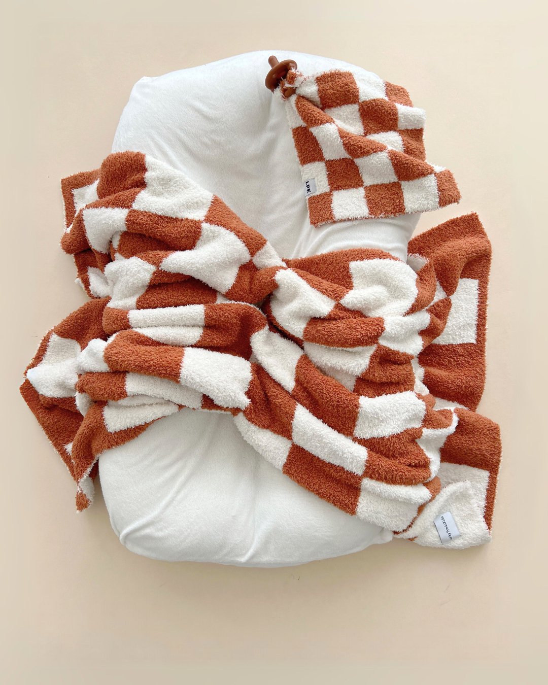 Checkered Plush Blanket | Copper - Mack & Harvie