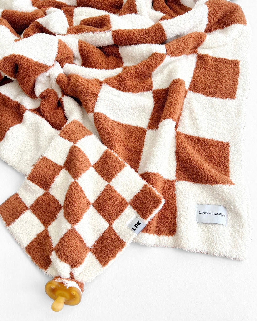 Checkered Plush Blanket | Copper - Mack & Harvie