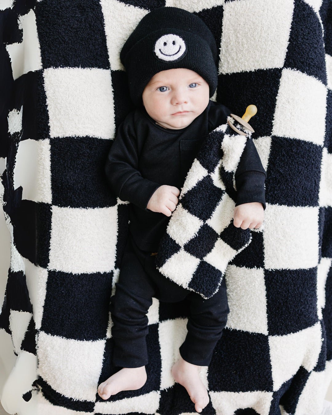 Checkered Plush Lovey | Black - Mack & Harvie