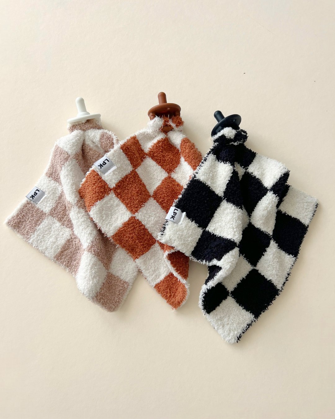 Checkered Plush Lovey | Black - Mack & Harvie