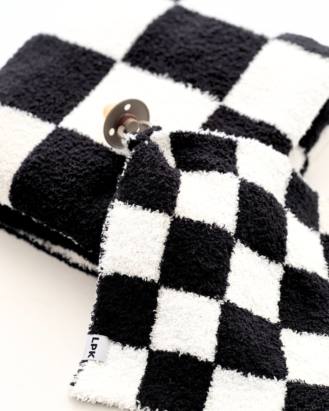 Checkered Plush Lovey | Black - Mack & Harvie