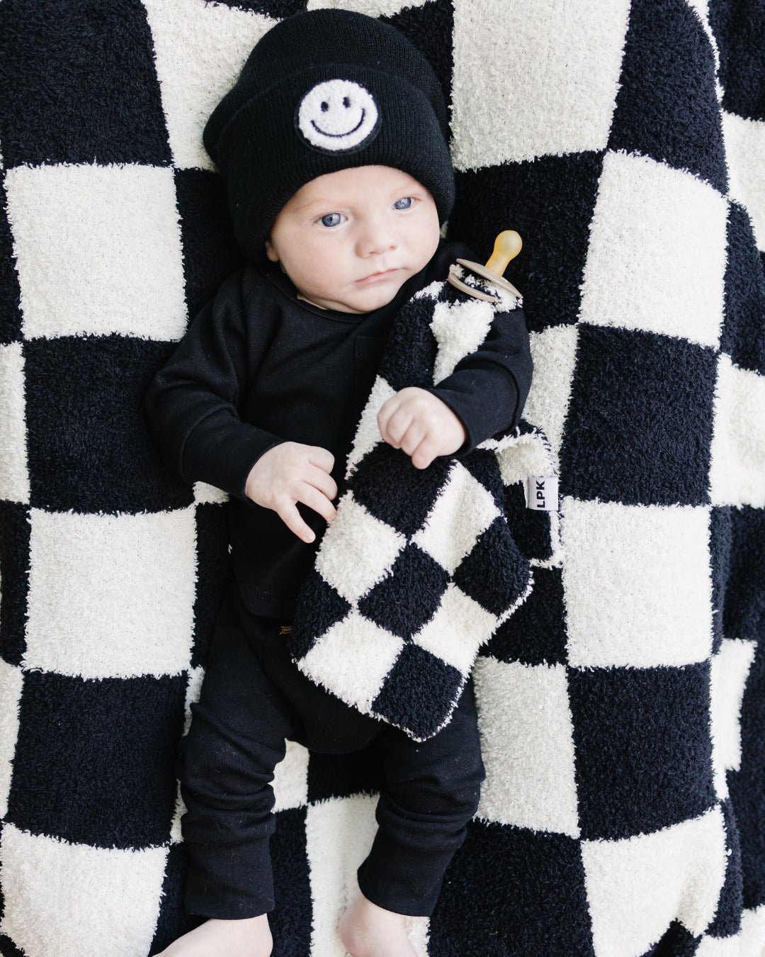 Checkered Plush Lovey | Black - Mack & Harvie