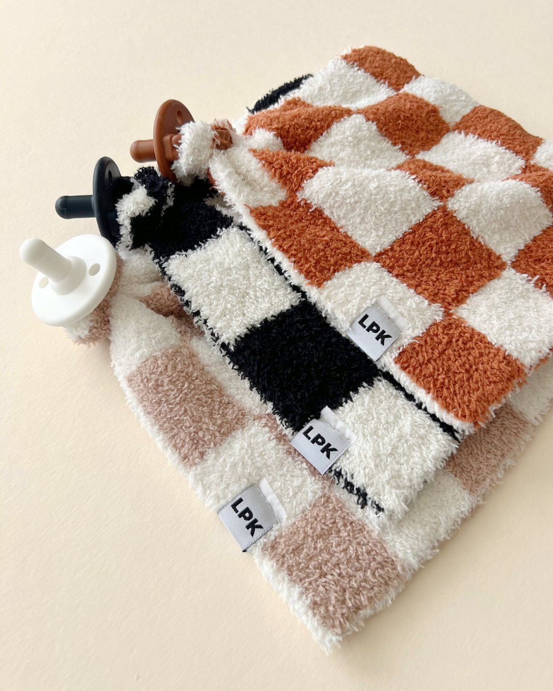 Checkered Plush Lovey | Copper - Mack & Harvie