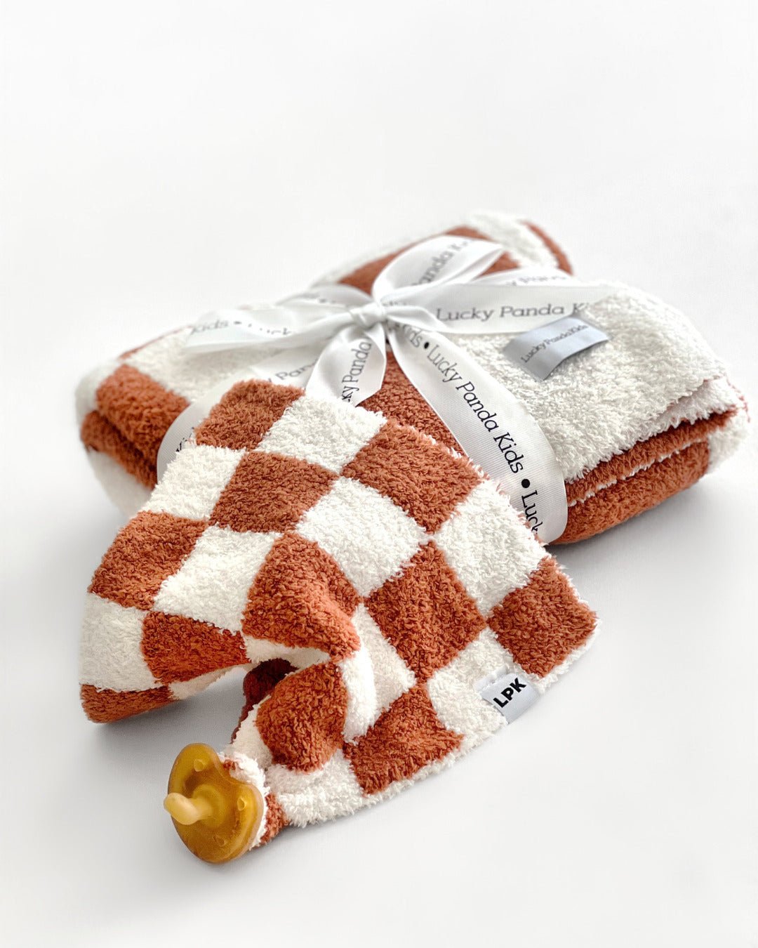 Checkered Plush Lovey | Copper - Mack & Harvie