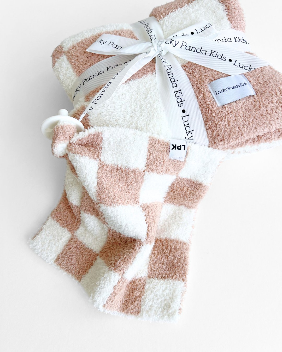 Checkered Plush Lovey | Latte - Mack & Harvie