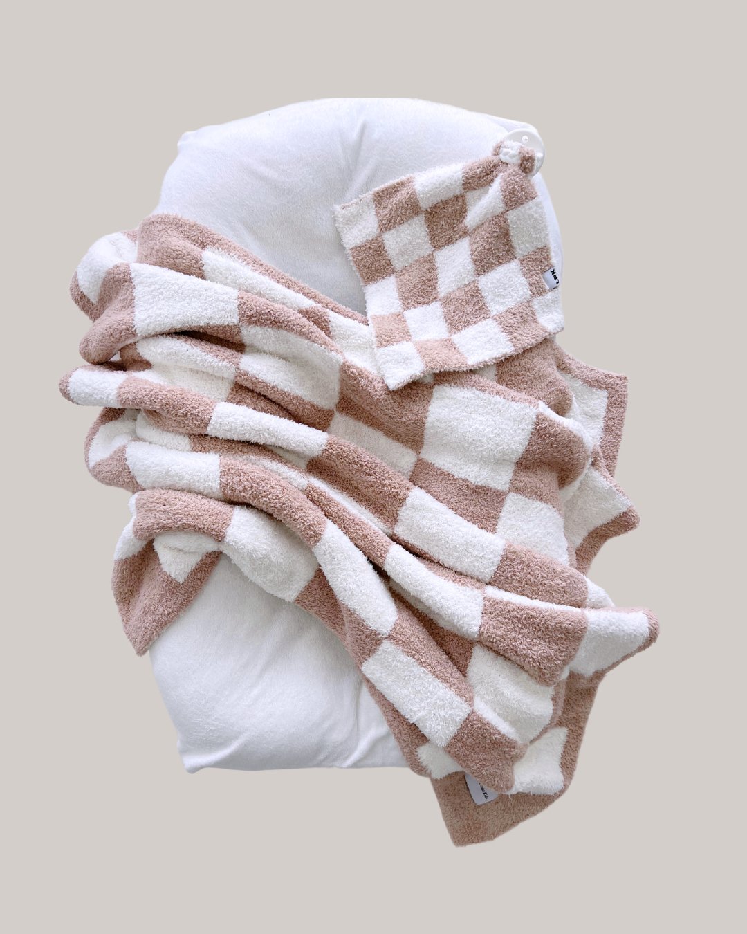 Checkered Plush Lovey | Latte - Mack & Harvie