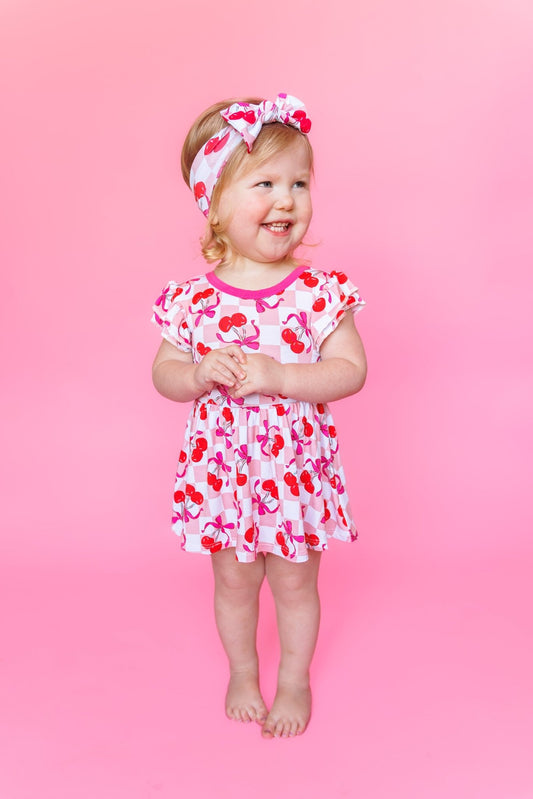 CHERRY SWEET CHECKERS DREAM BODYSUIT DRESS - Mack & Harvie