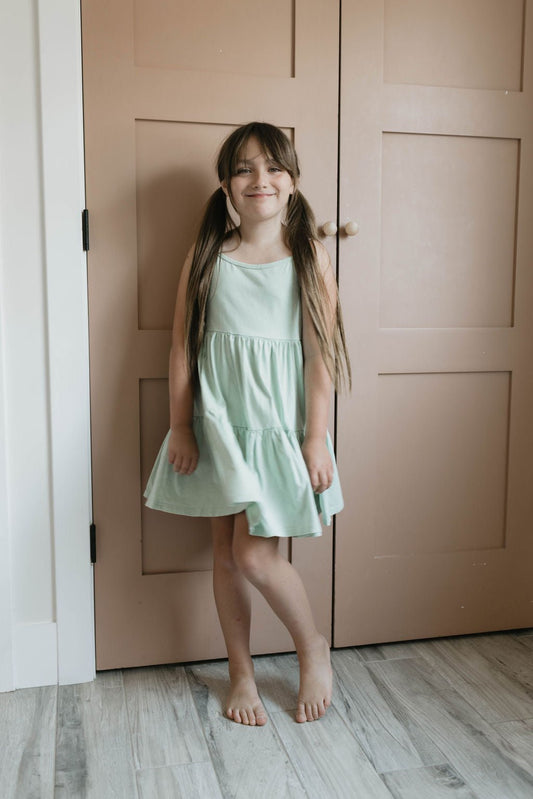 Children's Dress | Vintage Washed Spearmint - Mack & Harvie