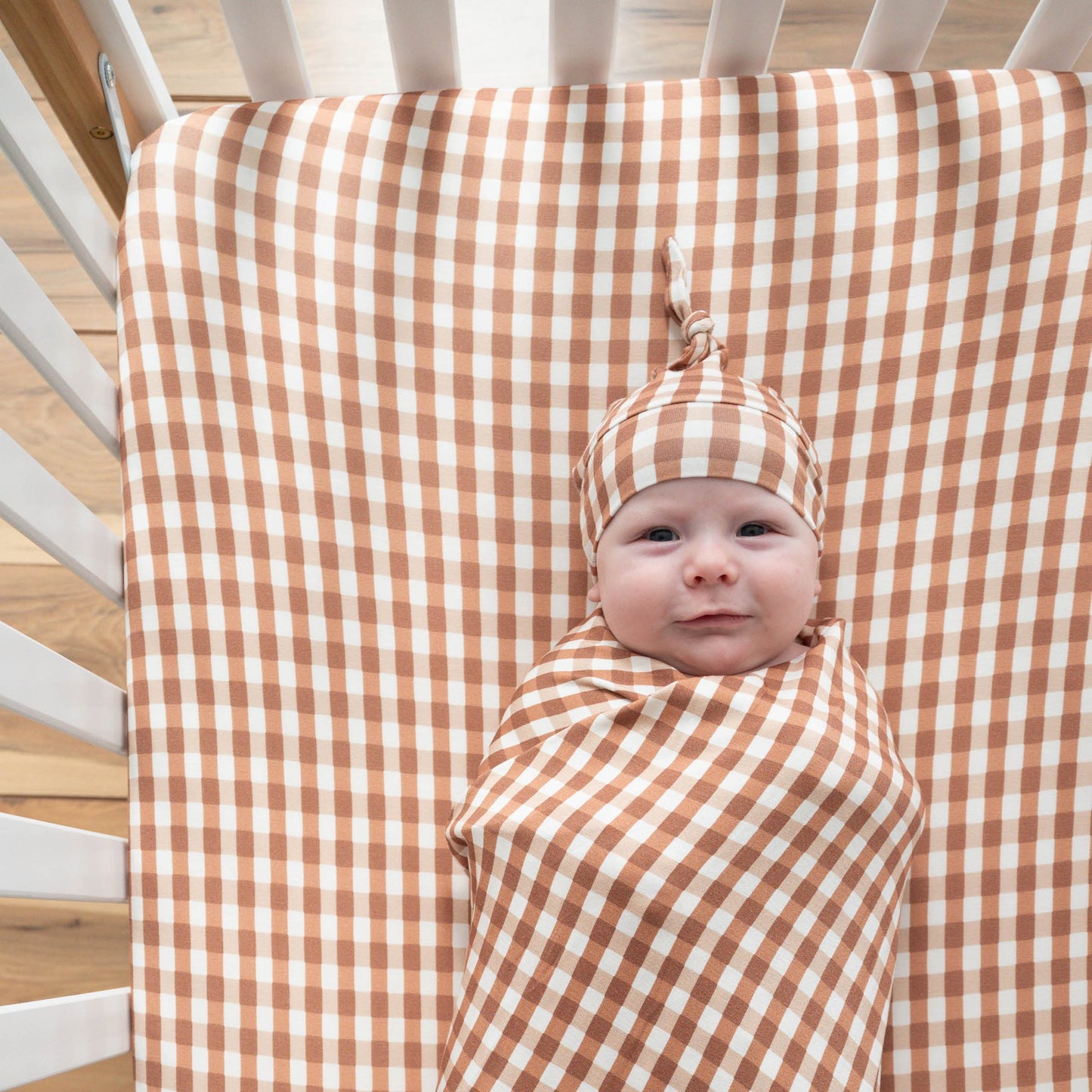 Chocolate Gingham | Bamboo Crib Sheet - Mack & Harvie