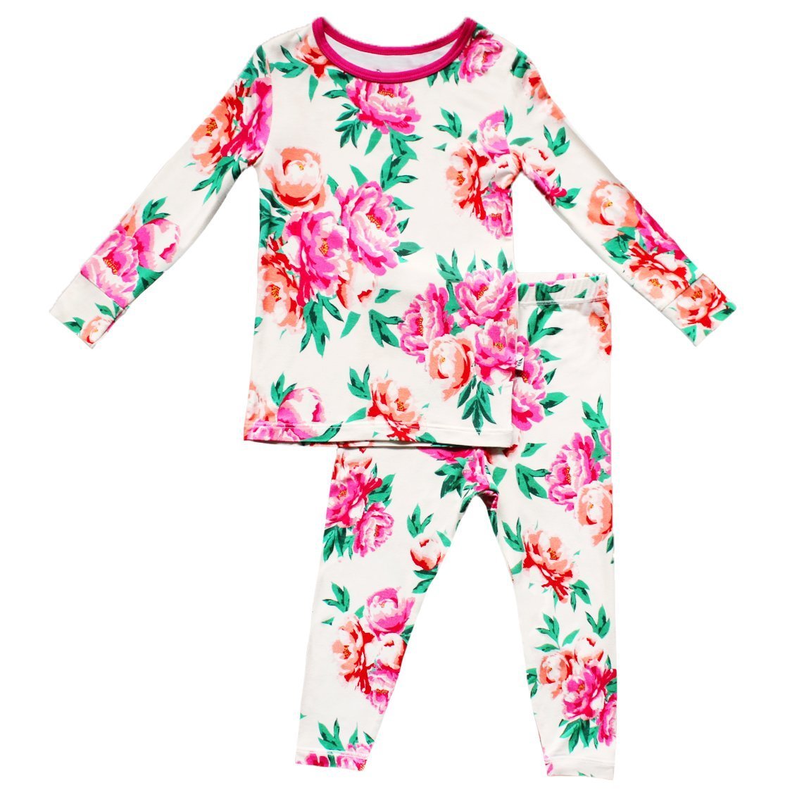 Cloud Peonies Long Sleeve Pajama Set (6M - 10Y) - Mack & Harvie