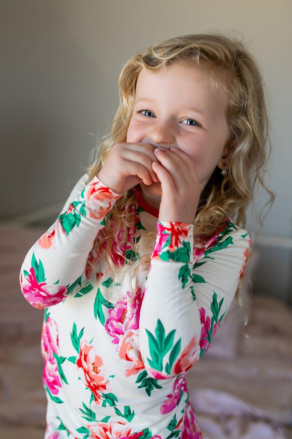 Cloud Peonies Long Sleeve Pajama Set (6M - 10Y) - Mack & Harvie