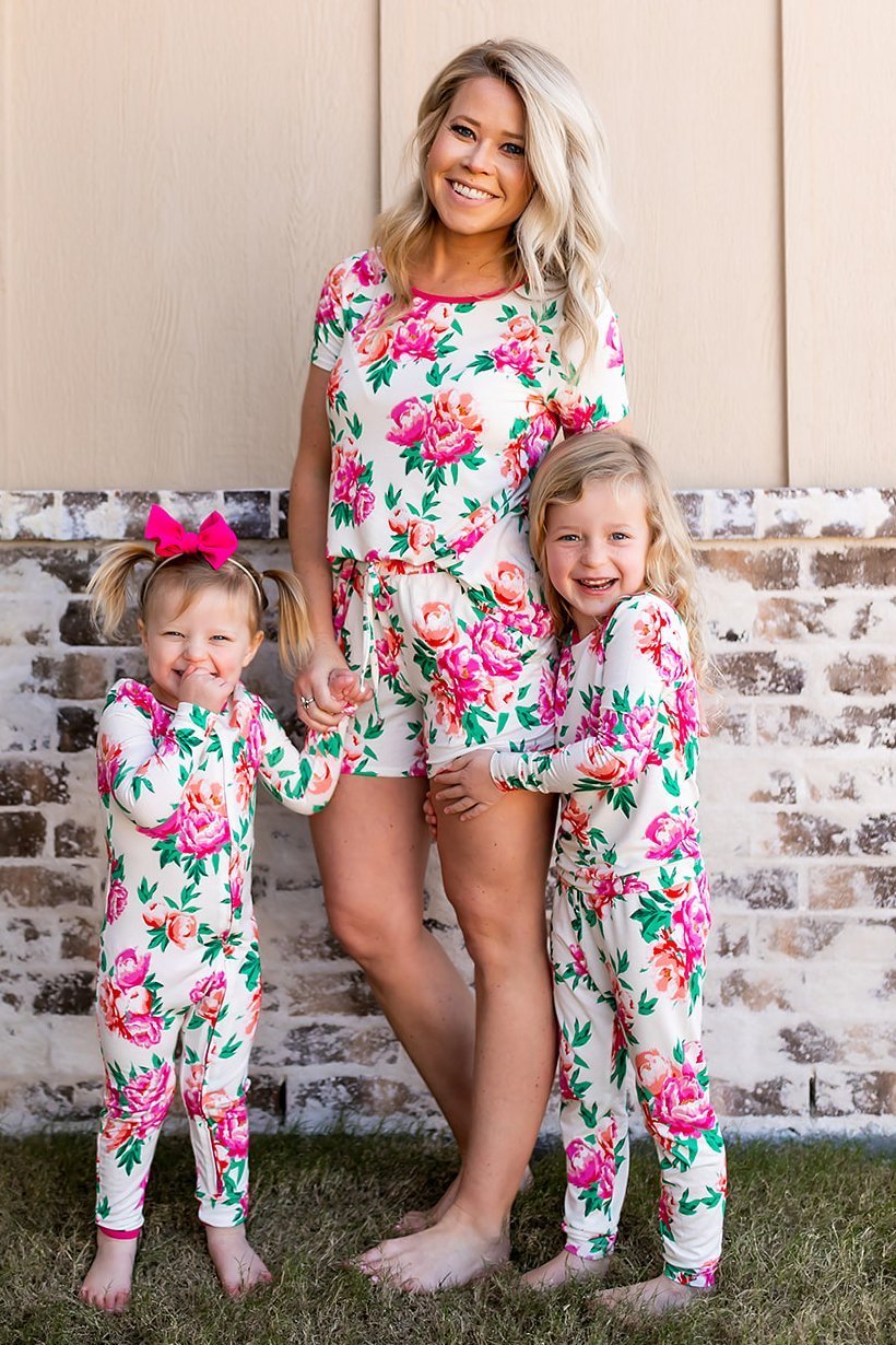 Cloud Peonies Long Sleeve Pajama Set (6M - 10Y) - Mack & Harvie