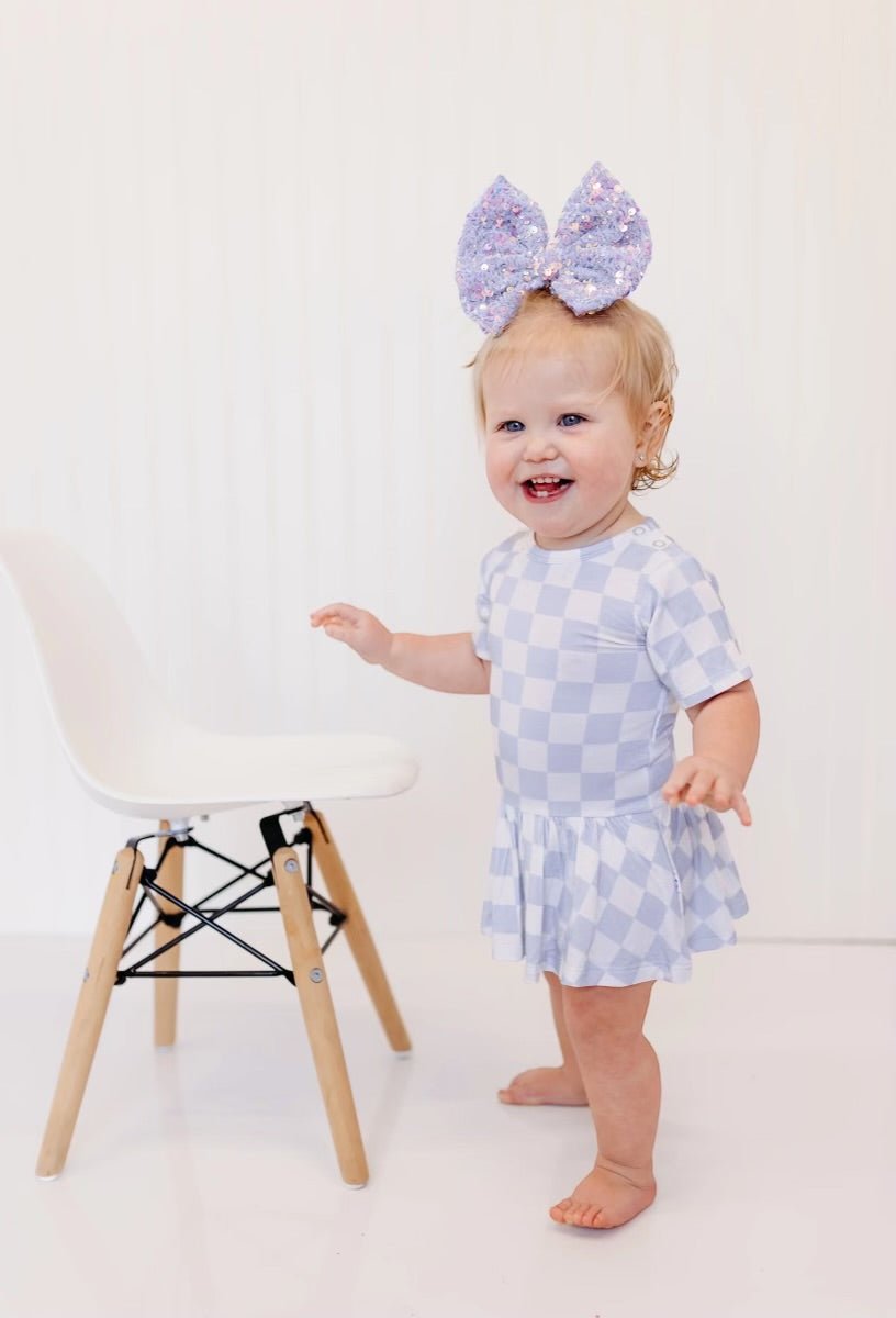 CLOUDY CHECKERS DREAM BODYSUIT DRESS - Mack & Harvie