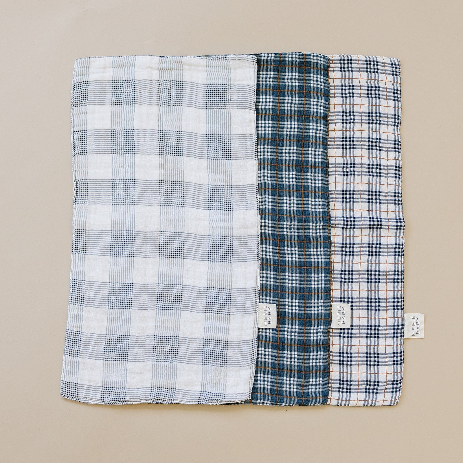 Coastal Plaid Muslin Burp Cloth - Mack & Harvie