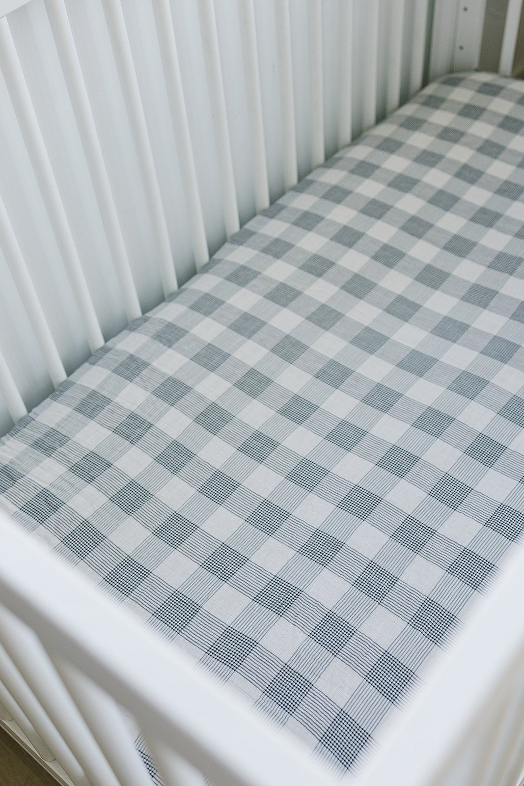 Coastal Plaid Muslin Crib Sheet - Mack & Harvie